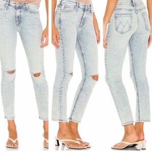 Mother Denim Mid Rise Dazzler Ankle - Marrakesh Nights 28 stretch distressing